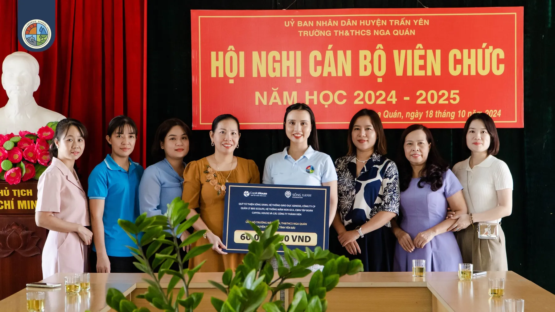 Trao hỗ trợ 60 triệu đồng cho Trường TH&THCS Nga Quán